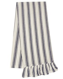 Kjøkkenhåndkle med striper og volang Madicken Blå