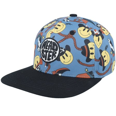 Headster - Blå snapback Kasket - Kids Wild Wild West Blue Steel/Black Snapback @ Hatstore