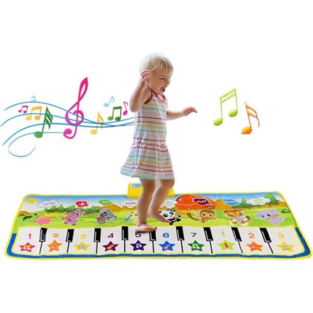 Dansematte med pianomusikk, pedagogiske musikkleker for 2-6-åringer, gaver for 2-6-åringer (Grønn)