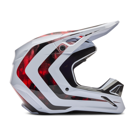 Kask Cross FOX V1 Kairos Biały/Czerwony Fluorescencyjny XL
