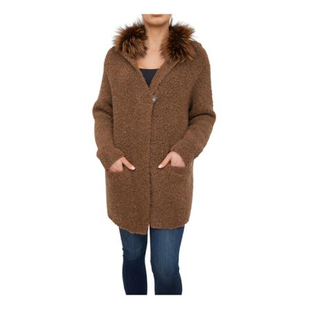 Fabiana Filippi, Single-Breasted Coats Bruin, Dames, Maat:S