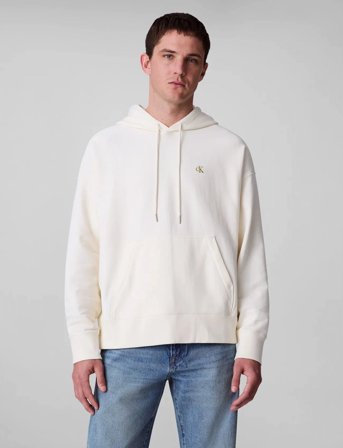 Calvin Klein Jeans Premium Terry Monogram Hoodie - Cream - XXL