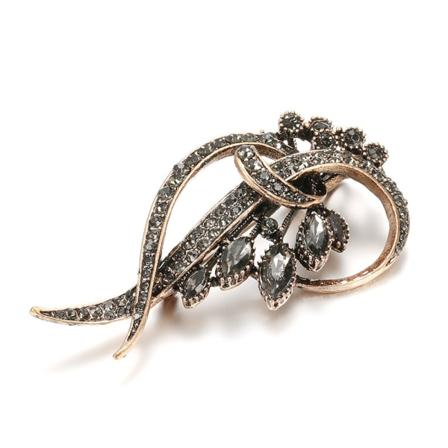 Kristallikukka Naisten Rintaneula Kulta Väri Arabesque Strass Rintaneula Lapel Huivi Rintaneula