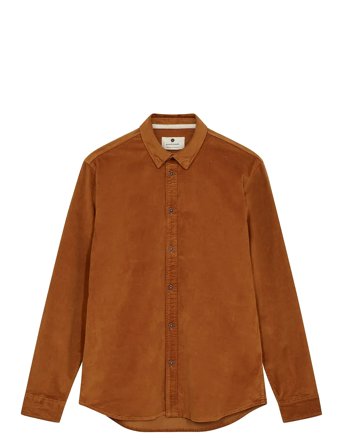 Akleif Solid Cord Shirt Brown Anerkjendt