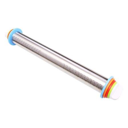 Justerbar Rulle i Rustfrit Stål - Perfekt til Dej, Kager og Pizza