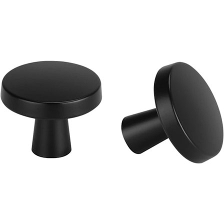 20-pakning soppformede dør- eller skuffeknotter - svarte