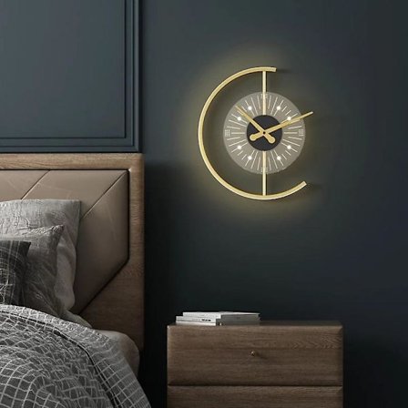 1-lys 41 cm vegglampe LED-klokke design