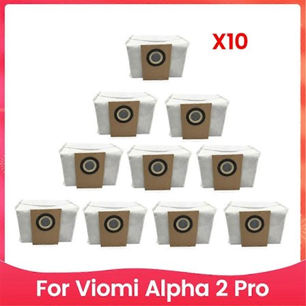 10 kpl Kuitukangaspölypussi Viomi Alpha 2 Pro robotti-imurille, varaosatarvikkeet, roskat