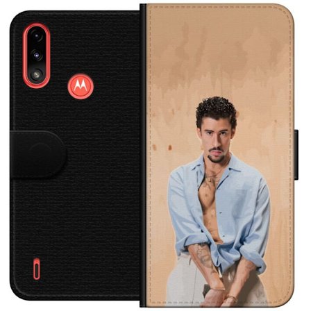 Yhteensopiva Lompakkokotelo Motorola Moto E7 Power Bad Bunny Super Bowl-inspiroima grafiikka, jossa NFL-trofe ja San Franciscon silta urheilusuunnitte