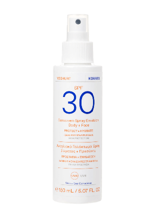Korres Yoghurt Sunscreen Spray Emulsion SPF 30 Body + Face Solskydd & solvård Unisex 150 ML
