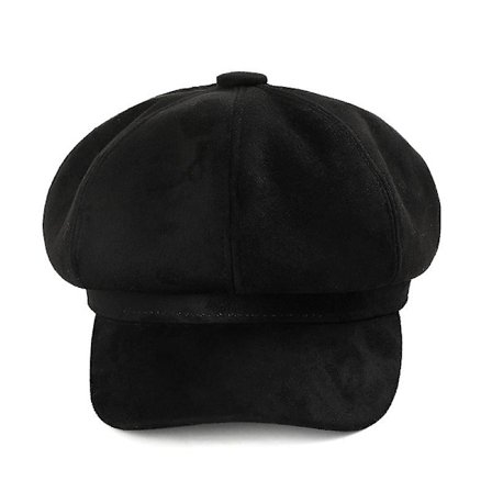 Damhatt Åttahörnig Mössa Hjortskin Sammet Åttahörnig Mössa Brittisk Basker Höst Vinter Retro Mössa