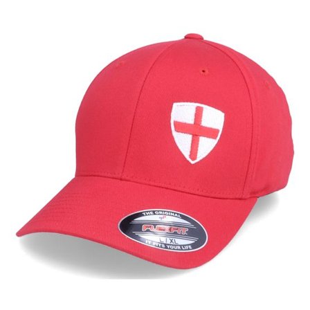 Forza - Röd flexfit Keps - England Flag Shield Red Flexfit @ Hatstore