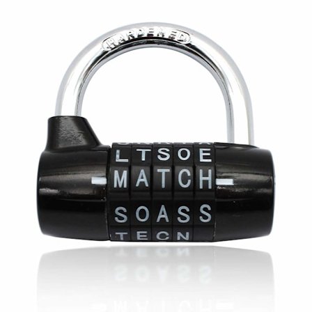 Kombinasjonslås, vanntett og rustfri (5-bokstavs hengelås)