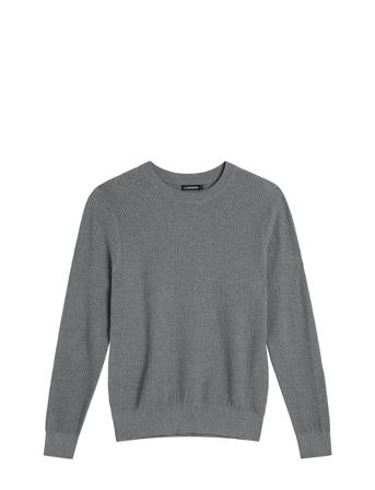 Arthur Knit Org Cotton Strikkegenser M. Rund Krage Grå J. Lindeberg*Betinget Tilbud
