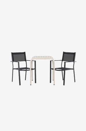 Venture Home - Spisegruppe Borneo med 2 stk spisestoler Copacabana - Beige - Spisegrupper - Fra Homeroom