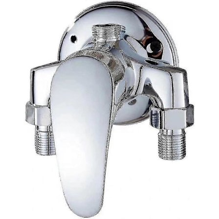 Dusjbatteri Kran Baderomskran Veggmontert Ettgrepsbatteri Messing Krom [JUN]