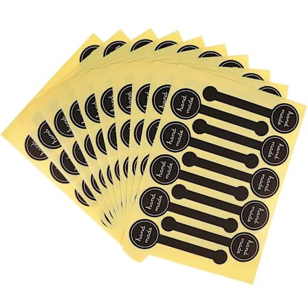 100 stk. selvklebende forseglingsetiketter, håndlagde bokstavtrykte lollipop-formede lange etiketter for kjeks, bakverk og kakeemballasje