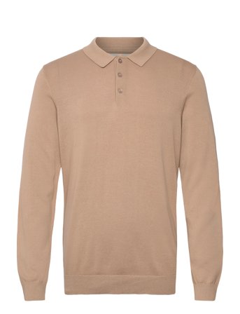 Casual Friday Cfosvald Fine Knitted Polo Knit - Beige - XL
