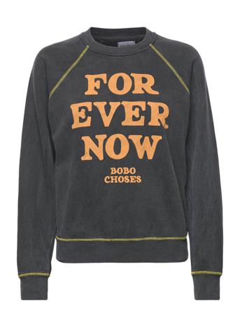 Forever Now Ranglan Sweatshirt Sweatshirt Trøje Sort Bobo Choses