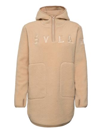 W. Long New Pile Hoodie Beige Svea