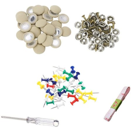 60 stk DIY taktreparasjonsett for å fikse hengende taktrekk Pin Buckle Glueless Skruer for lastebil/bil takskruer Beige