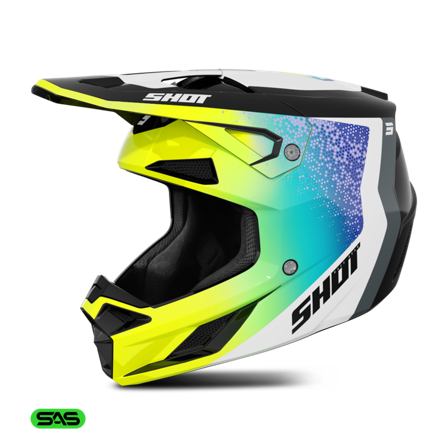 MX-kypärä Shot Speed Kiiltävä Neon Keltainen L