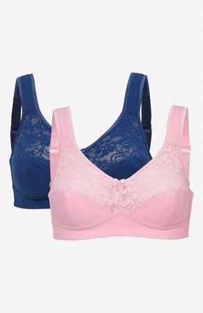 Cellbes of Sweden - Blød bh uden bøjle Anna 2-pack i lys rosa + marine til damer i størrelse 105D