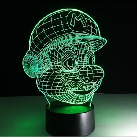 Super Mario Cartoon Lampara LED 3D Nattljus Akryl 3D Lampa Touch Luminaria USB Mood Lamp Baby Night Light -h