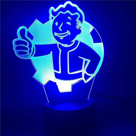 Shxx 3d natlampe 3d led natlampe spil Fallout Shelter logo led natlampe farverig usb led børn børn soveværelse lampe natlys legetøj gaver Xq-