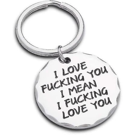 Par Nyckelring Present till Pojkvän Man Present från Flickvän Fru Honom Henne Jag Älskar Dig Jag Menar Jag Älskar Dig Födelsedag Bröllopsdag 