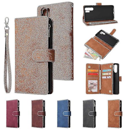 Kompatibel Huawei P30 Pro Etui Magnetisk Læder Lynlås Pengepung Dækning Kort Holder Etui Kompatibel Huaw