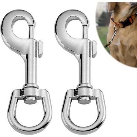 2 Tukevaa Kääntyvää Karabinerilukkoa Koiran Talutushihnan Koukku Pyörii Vapaasti, Avaimenperään Koiran Talutushihnaan