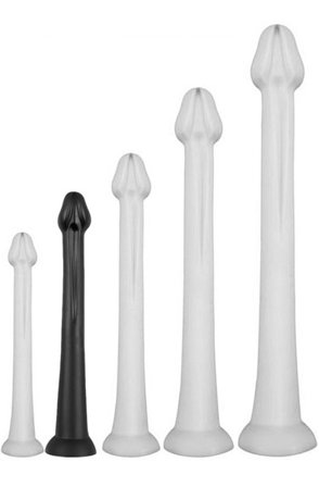 Darksil Whale Dildo Medium Black 40 cm Ekstra lang analdildo