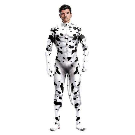 Dalmatiner Cosplay Kostyme for Voksne Barn Dyre Jumpsuit Halloween Forkledning Karneval Kostyme L