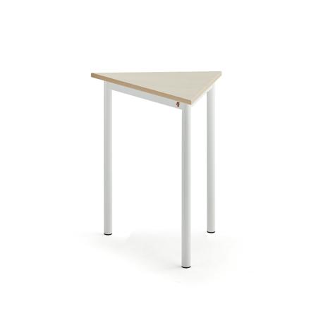 Tisch BORÅS TRIANGEL, 700x600x720 mm, Laminat Birke, weiß