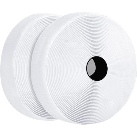 25M Tarranauha koukku- ja silmukka itsekiinnittyvä tarranauha ikkunaverkkoon, valokuvakehyksen asennukseen, (valkoinen)