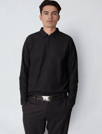 Clean Cut Copenhagen Joss L/S Polo - Black - XL
