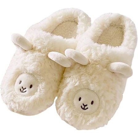 Tegneserie Fuzzy Tøfler Dyreform Plysj Tøfler Tykk Såle Myk Vinn