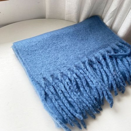 Vinternyhet mohairull imitation kashmir enfärgad scarf, förlängd och förtjockad tjock tofs, höst och vinter varm scarf