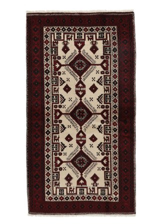 Oriental Baluch Rug 100X186 Black/Brown Wool, Persia