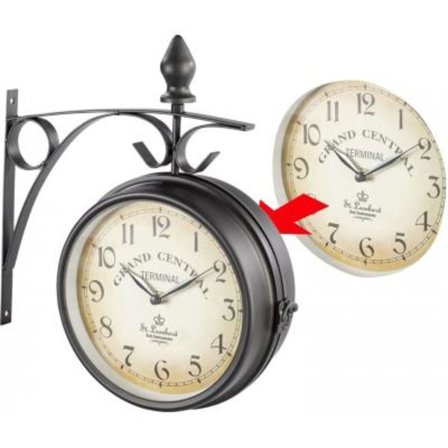 Dubbelsidig retro stationsklocka