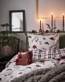 Flanellpåslakan Järvsö doubleface 2-delar Off-white - Jul,Jul - Redlunds