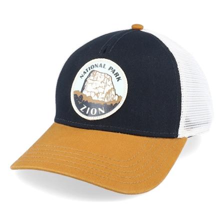 American Needle - Svart trucker Caps - Zion Valin Ivory/Black/Light Hazel Trucker @ Hatstore