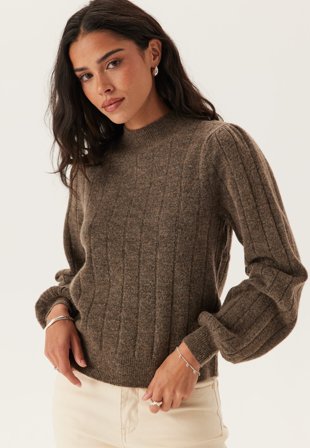 ONLY - Onlfirenze Ls Highneck Pullove - Toasted Coconut Detail:W. Mela