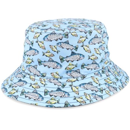 Stetson - Blu bucket Cappello - 2sided Light Blue Fish Print Bucket @ Hatstore