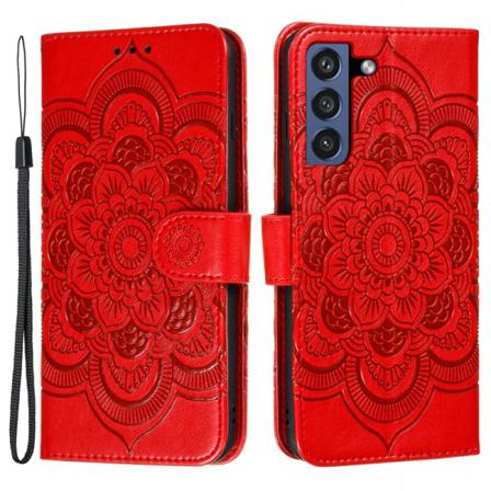 Skalo Samsung S21 Fe Mandala Plånboksfodral - Röd Röd