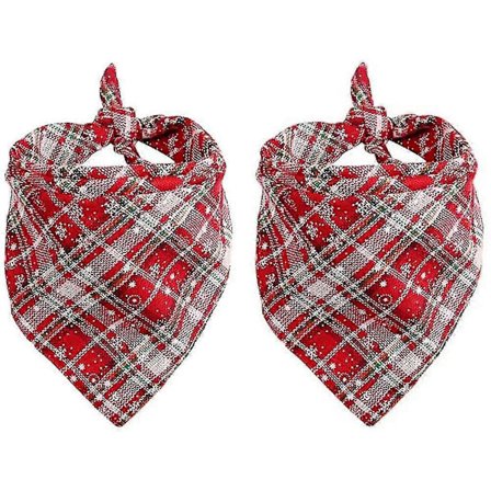 Storpack Jul Hundhalsdukar, Jul Katthalsdukar Buffelrutig Flanell Haklapp Scarf för Hundar och Katter - DD01