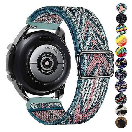 Nylon för Samsung Galaxy Watch 4/klassisk/46mm/aktiv 2/gear S3 Justerbart elastiskt armband, 22mm, unisex