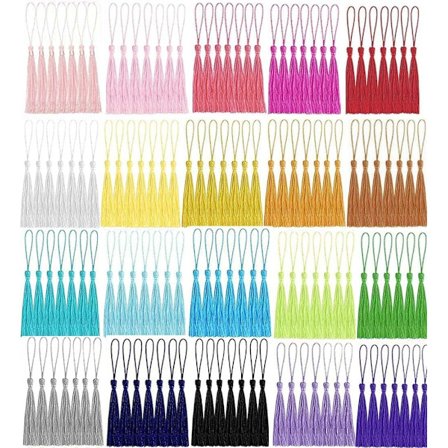 140 stk. Mini Kvaster, 20 Farver Silkeagtige Kvaster Håndlavede Bogmærker Kvaster til DIY Håndværksartikler Boligindretning