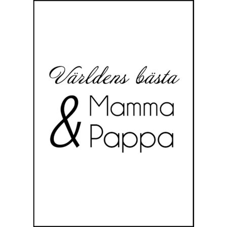 Poster Världens bästa mamma & pappa A4
